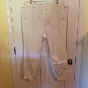 J.crew white heavy duty joggers